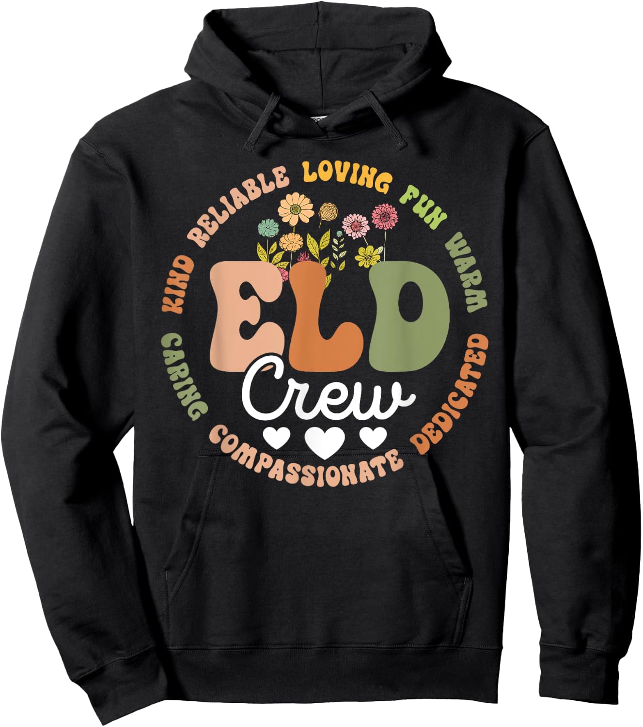 Groovy Tie Dye Eld Crew English Language Development Teacher Hoodie - Hoodie | Black