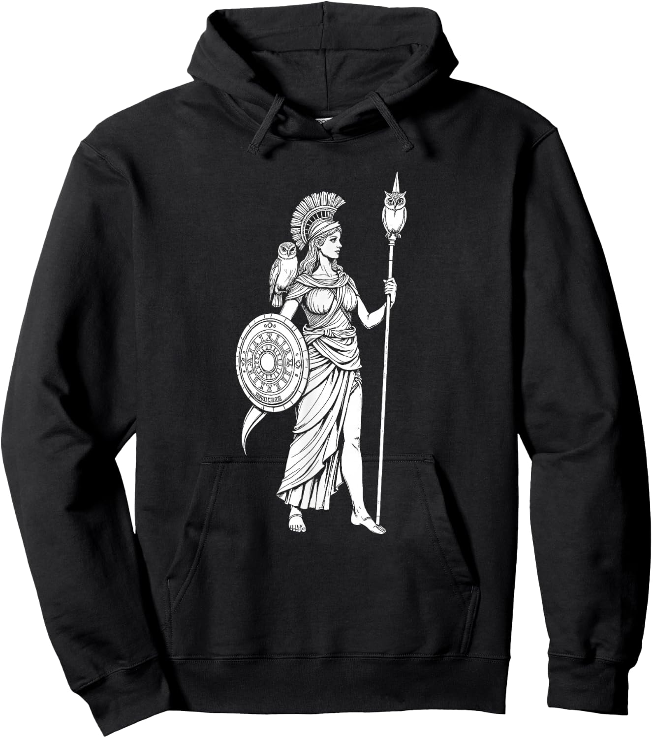 Athena Greek Mythology Design Hoodie - Hoodie | Black