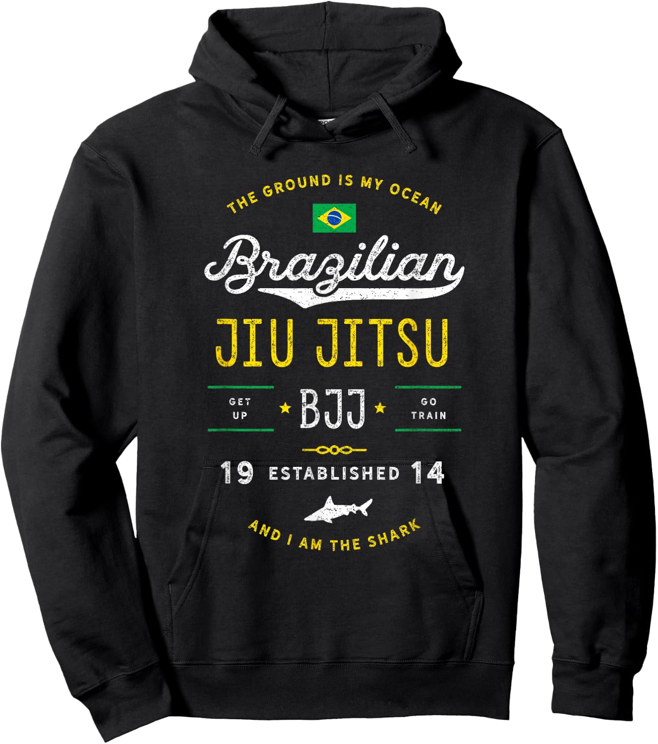Ocean Shark Jiu Jitsu Shirt for BJJ, Jujitsu Gift Hoodie - Hoodie | Black