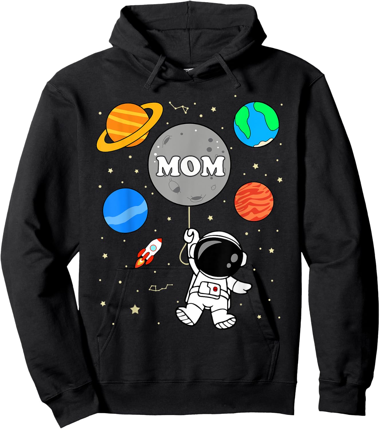 Mom Outer Space Birthday Party Family kids Hoodie - Hoodie | Black