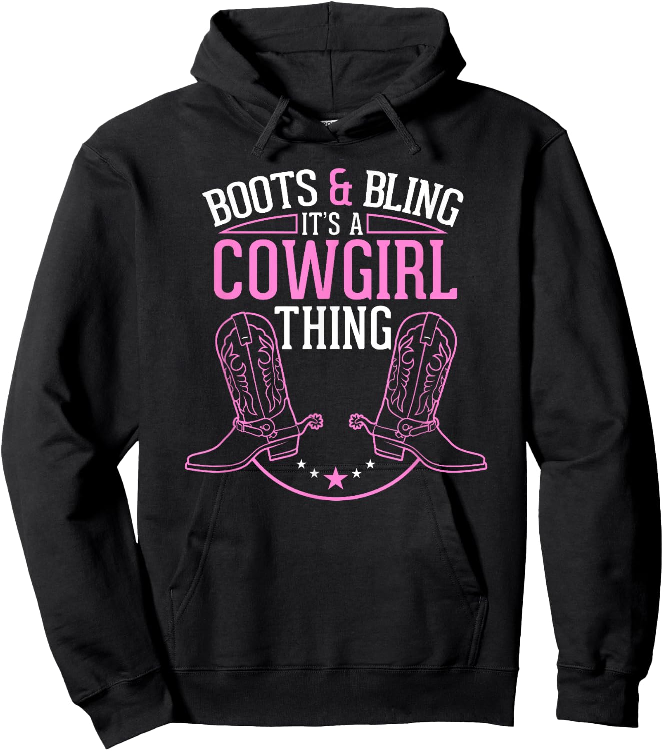 Cute Country Girl Boots Bling it's a cowgirl thing Hoodie - Hoodie | Black
