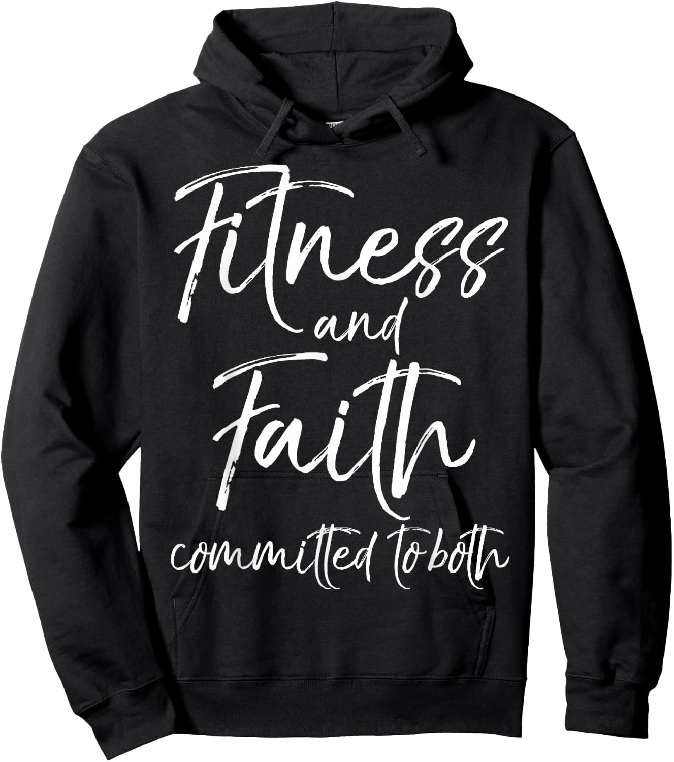 Cute Fitness Workout Design Studio Christian Workout Faith and Fitness Committed to Both Hoodie - Hoodie | Black