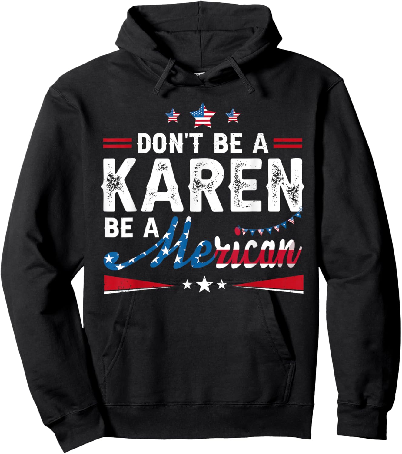 Be A Merican Funny 4th of July USA American Patriotic Women Hoodie - Hoodie | Black