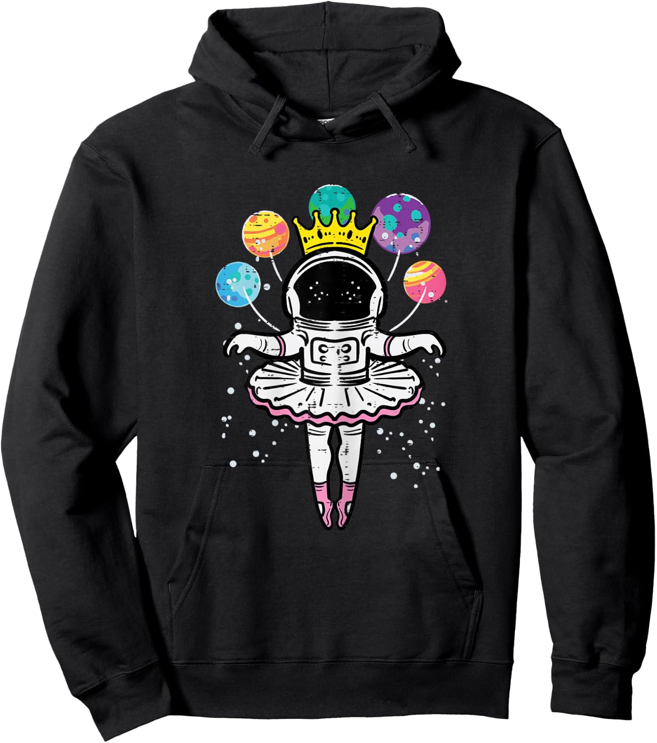 Astronaut Ballerina Space Ballet Women Girls Kids Toddler Hoodie - Hoodie | Black