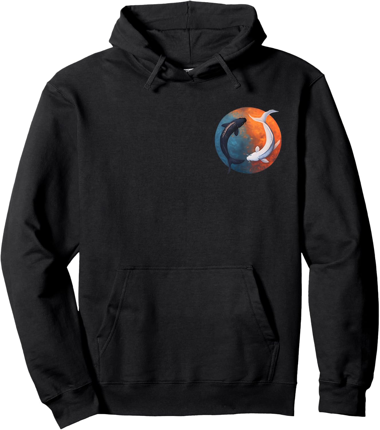 Japanese Koi Fish Yin And Yang Men Women Fisher Fishing Hoodie - Hoodie | Black