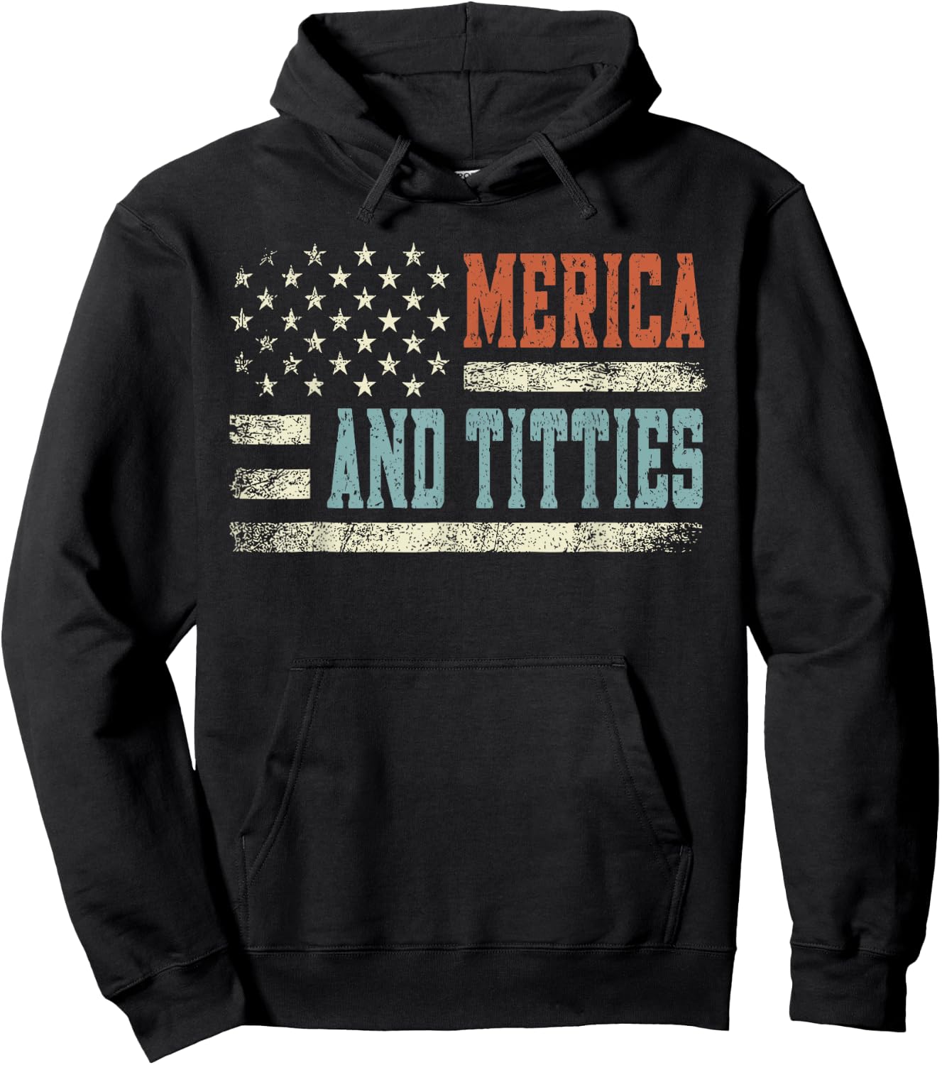Merica And Titties 4th Of July Sunglasses Us Flag Men Hoodie - Hoodie | Black