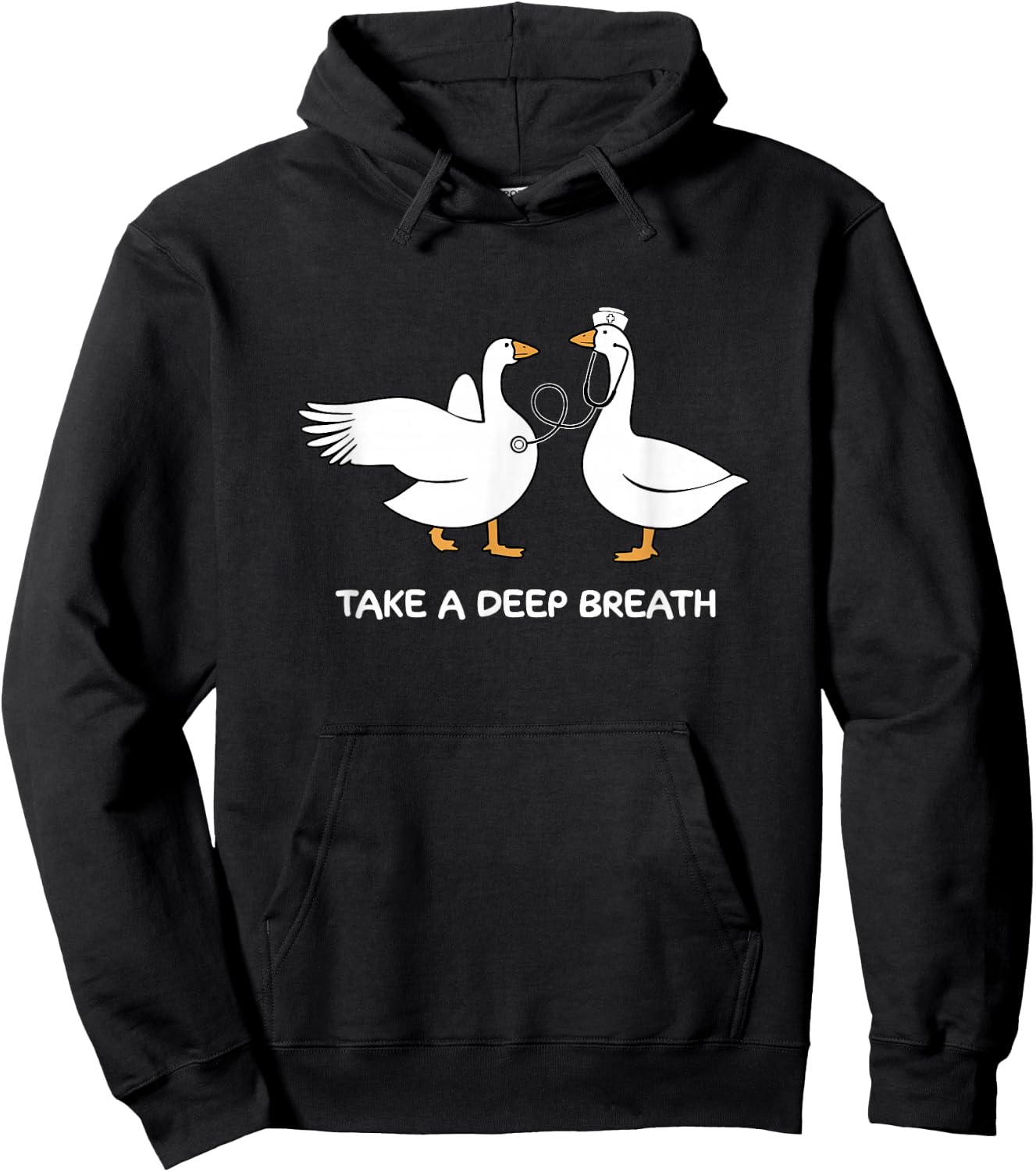 Take A Deep Breath Silly Goose Doctor Nurse Cute Animal Hoodie - Hoodie | Black