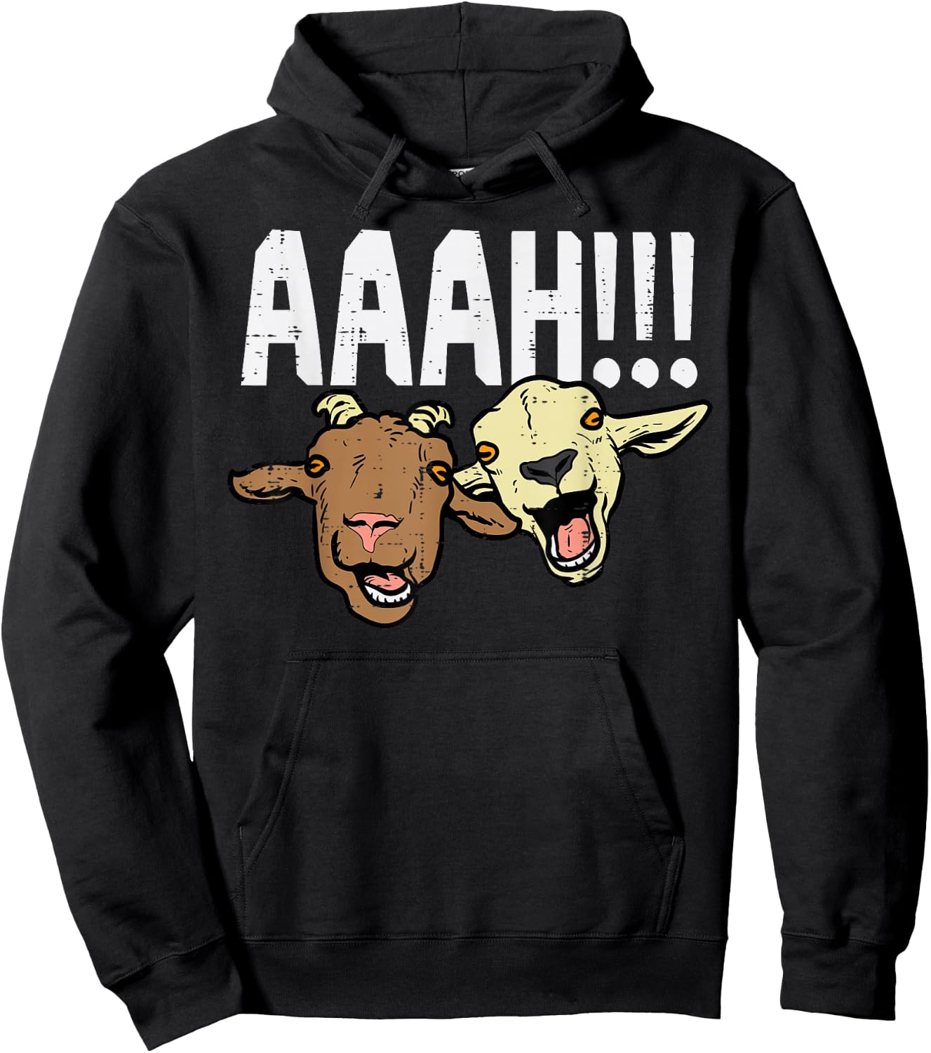 Screaming Goats Aaah Funny Bleat Farm Animal Women Men Kids Hoodie - Hoodie | Black