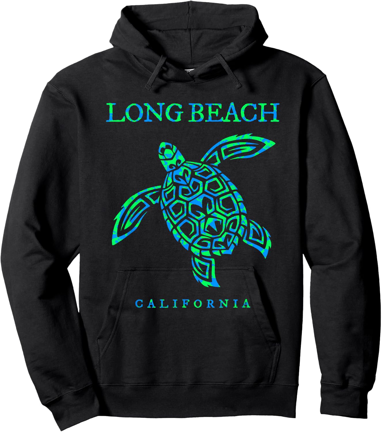 Long Beach California Sea Turtle Boys Girls Toddler Souvenir Hoodie - Hoodie | Black