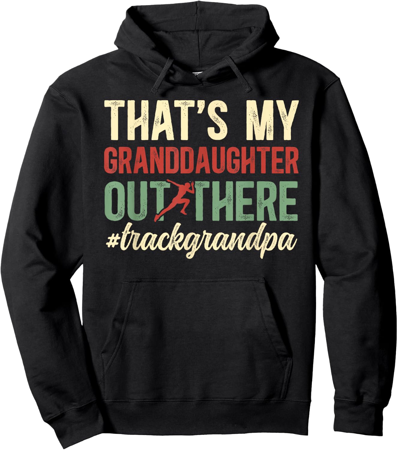 Proud Track Grandpa Of A Track And Field Athlete Grandfather Hoodie - Hoodie | Black