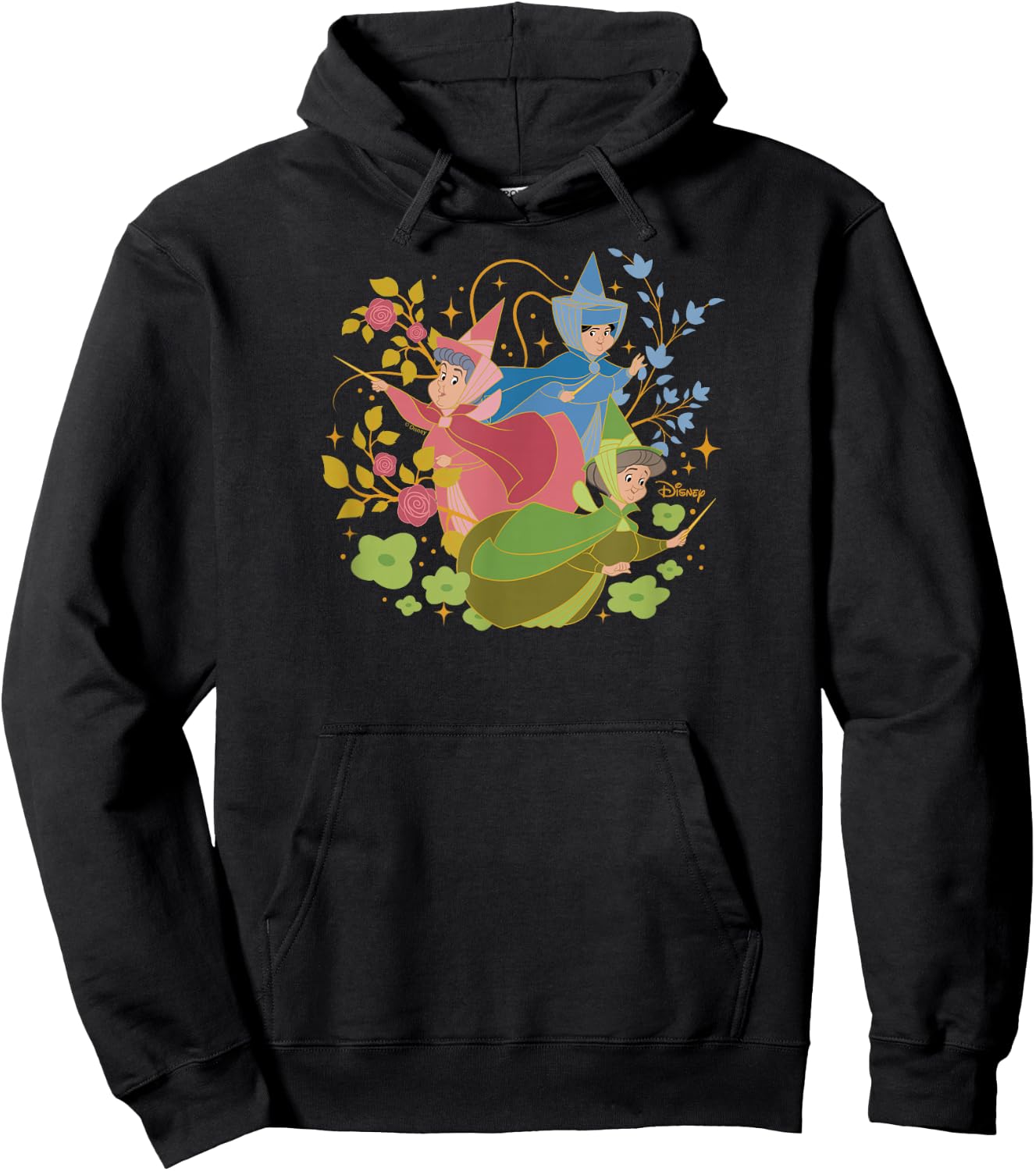 Disney Princess - Sleeping Beauty Flora Fauna Merryweather Hoodie - Hoodie | Black