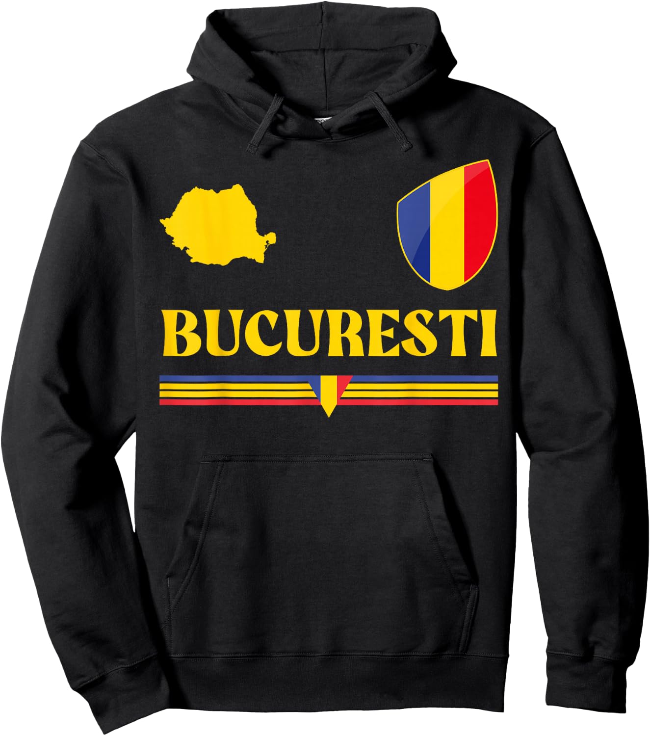 Bucharest Romania Flag, Bucharest Romania, Bucharest Hoodie - Hoodie | Black