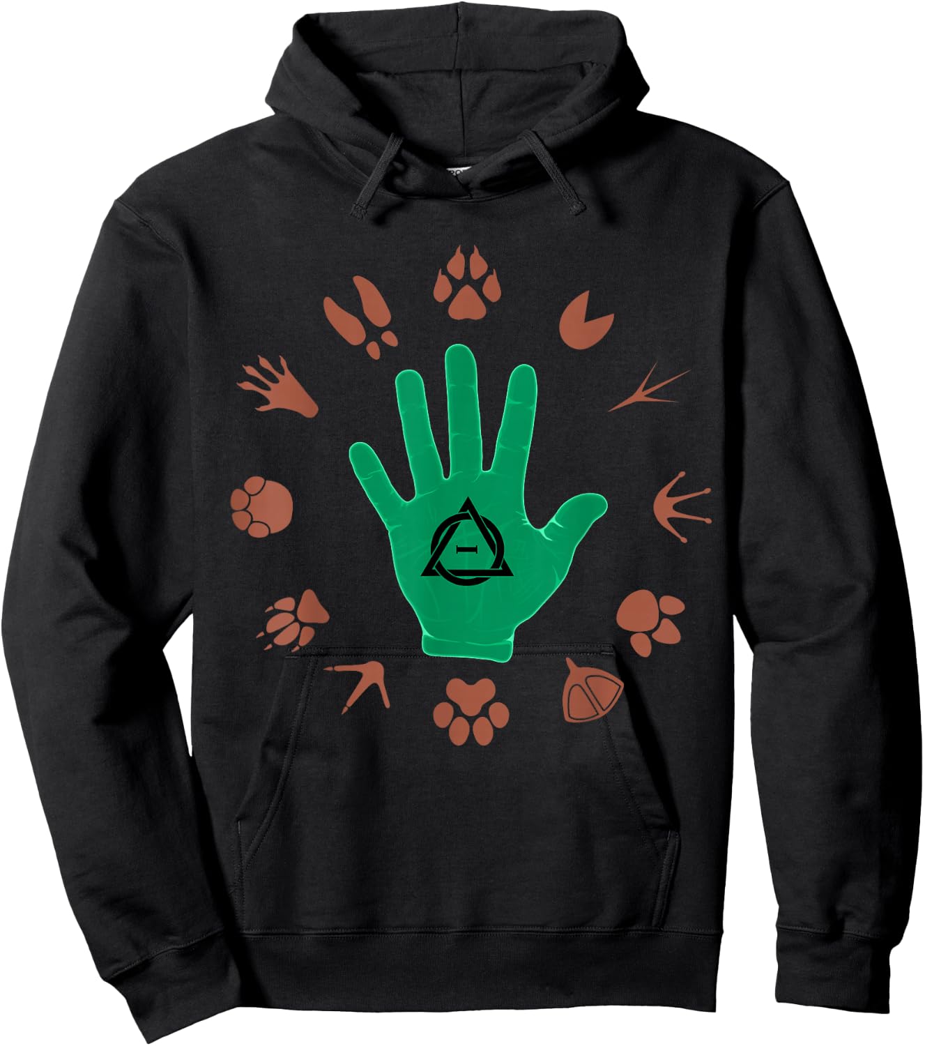 Therian mask animal paws Quadrobics tail Therian sign logo Hoodie - Hoodie | Black