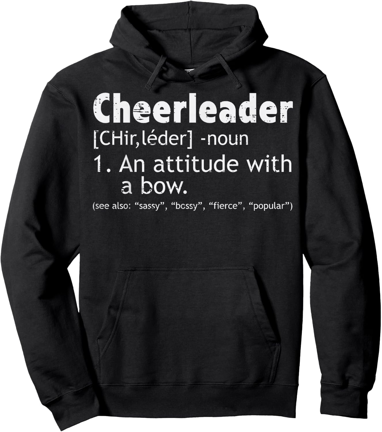 Cheerleader Definition Cheerleading Women Girls Kids Men Hoodie - Hoodie | Black