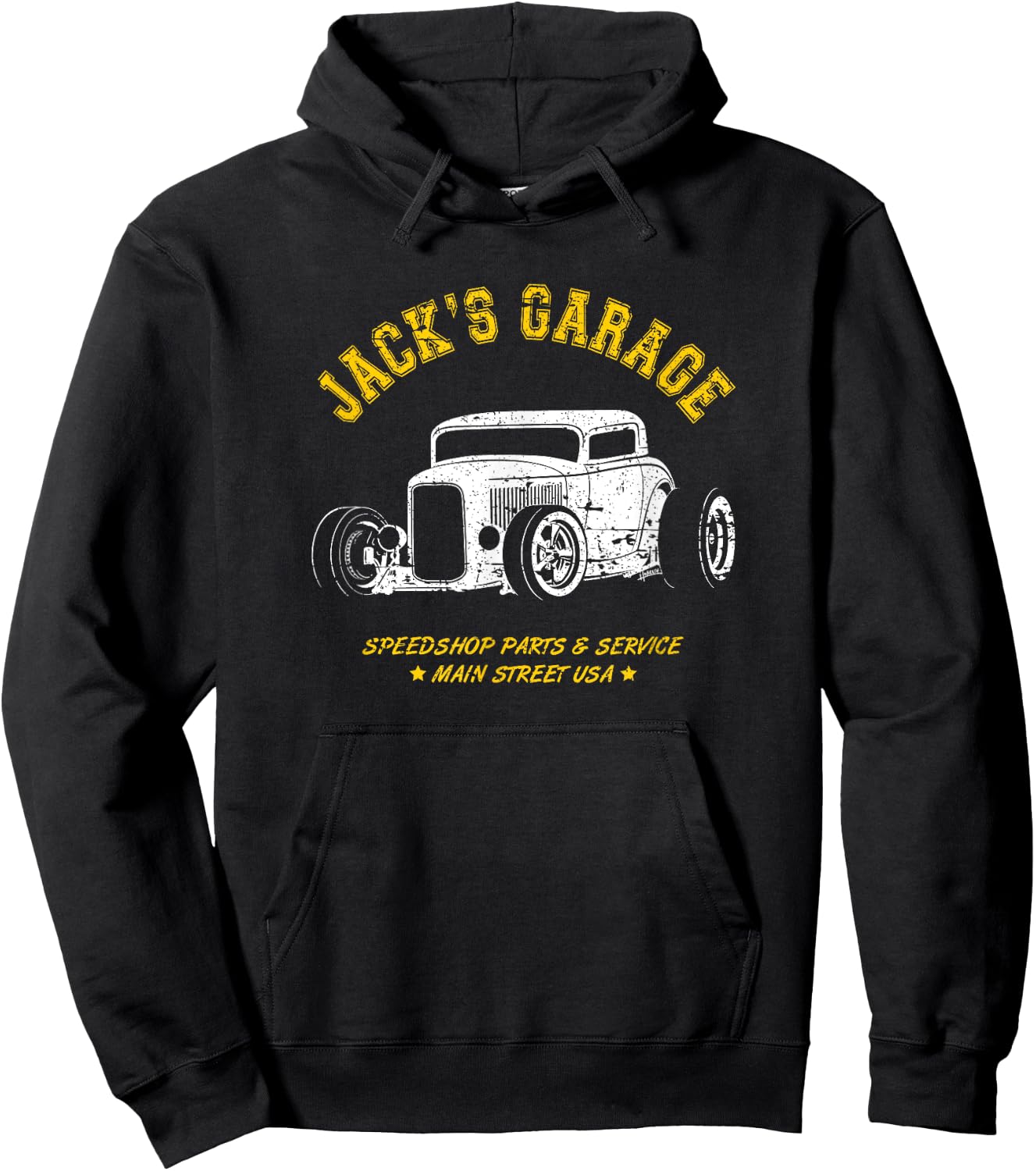 Jack's Garage Hotrod Car Design for the Name Jack Hoodie - Hoodie | Black