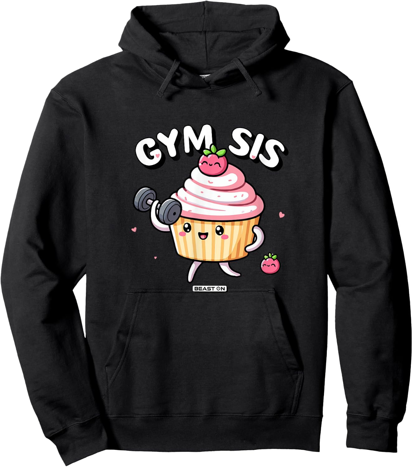 Gym Sis Cupcake Fitness Training Cute Women Gym Hoodie - Hoodie | Black