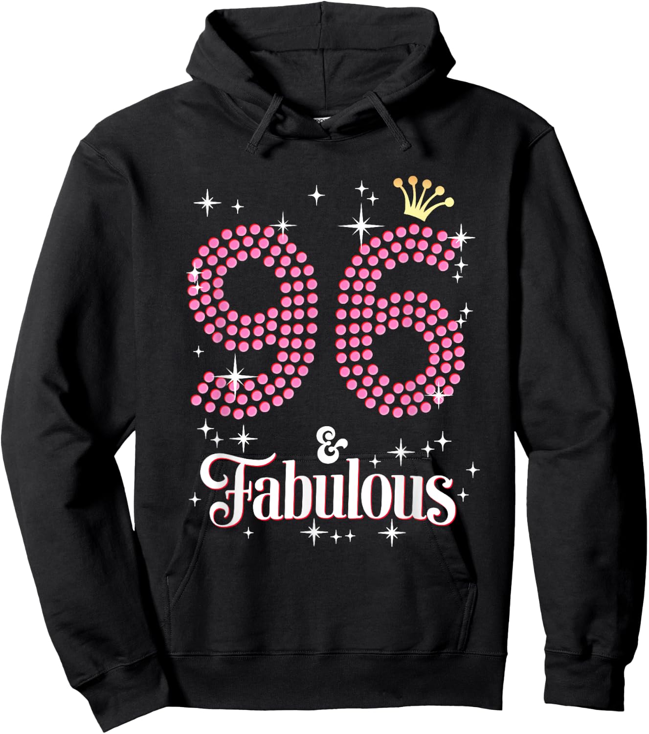 96 & Fabulous 96th Birthday Celebration For Ladies Hoodie - Hoodie | Black