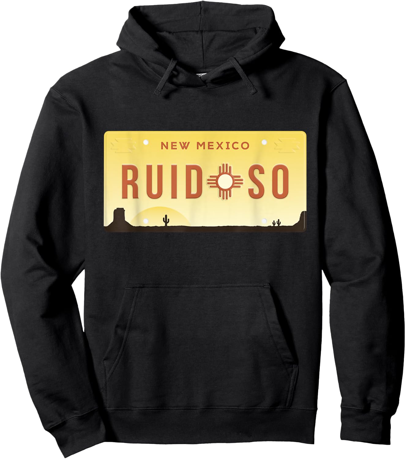 Vintage Ruidoso New Mexico Desert Landscape Zia Sun Symbol Hoodie - Hoodie | Black