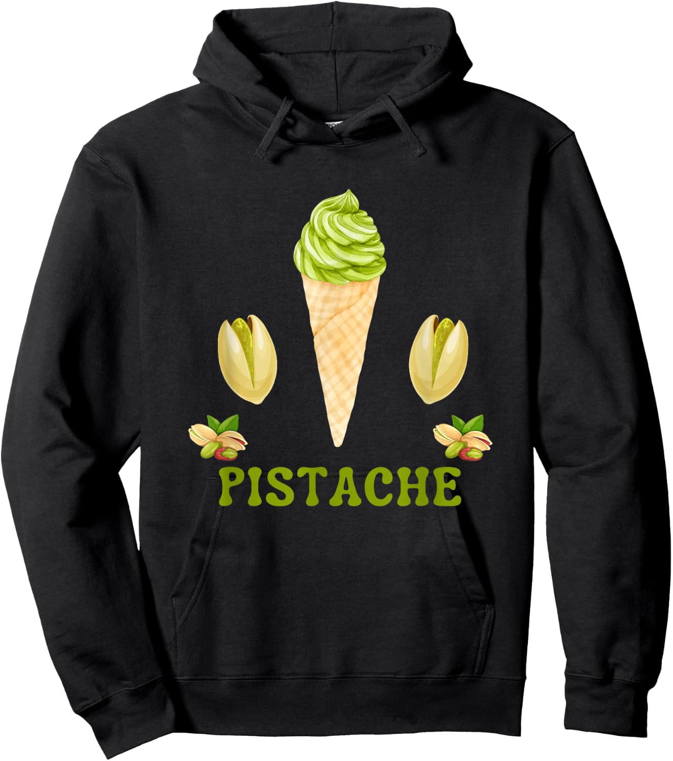 Pistachio Green Ice Cream Dried Fruits Pastry Chef Kitchen Hoodie - Hoodie | Black