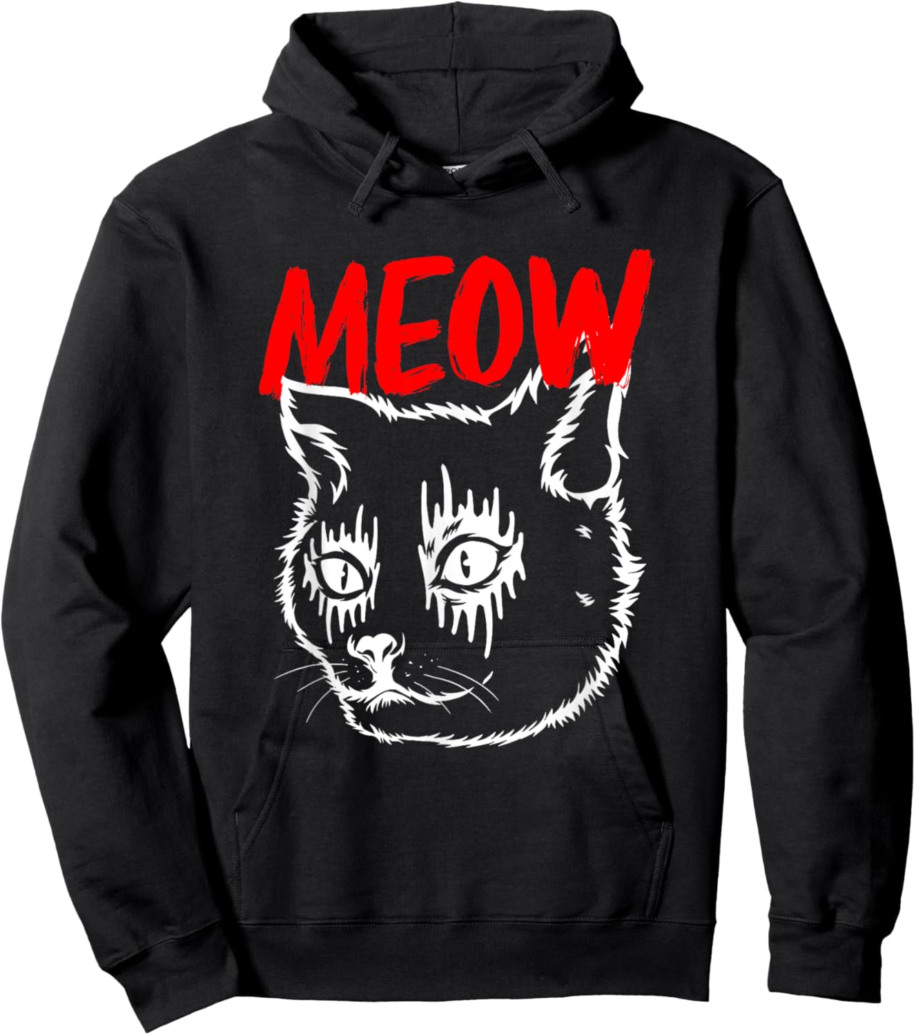 Heavy Metal Satanic Antichrist Meow Death Metal Cat Women Kids Hoodie - Hoodie | Black