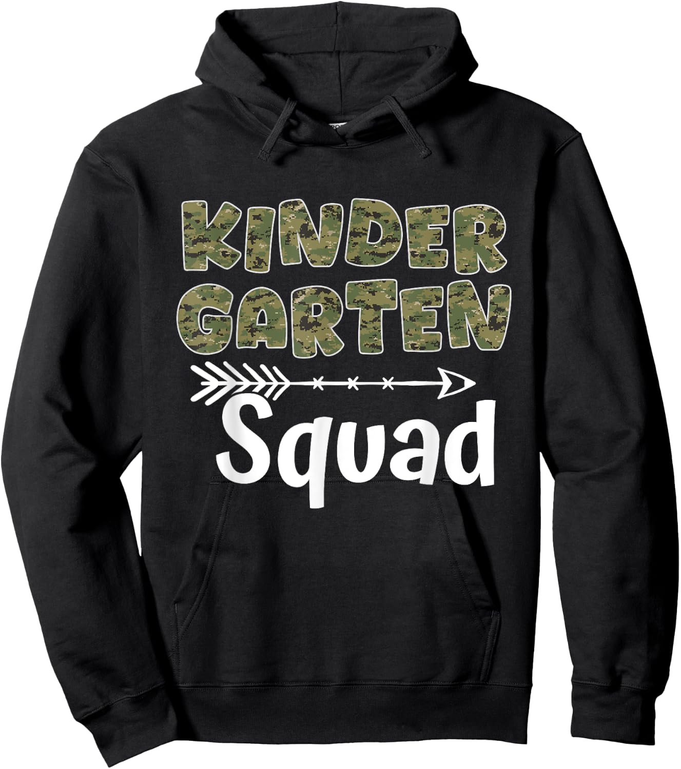 First Day Kindergarten Squad Camo Kinder Teacher Student Hoodie - Hoodie | Black