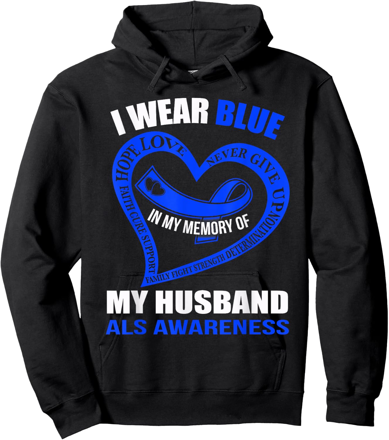 In my memory of my husband ALS AWARENESS Hoodie - Hoodie | Black