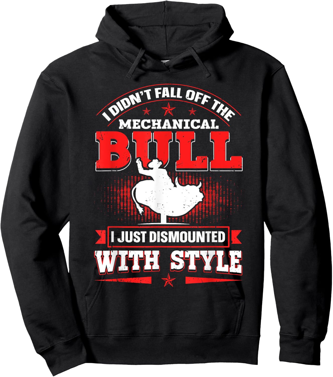 Bull Riding mechanical Design Mechanical Bull Riding - Black, Small, Short Sleeve, , Regular Fit, Cotton 60% Polyester 40% Hoodie - Hoodie | Black