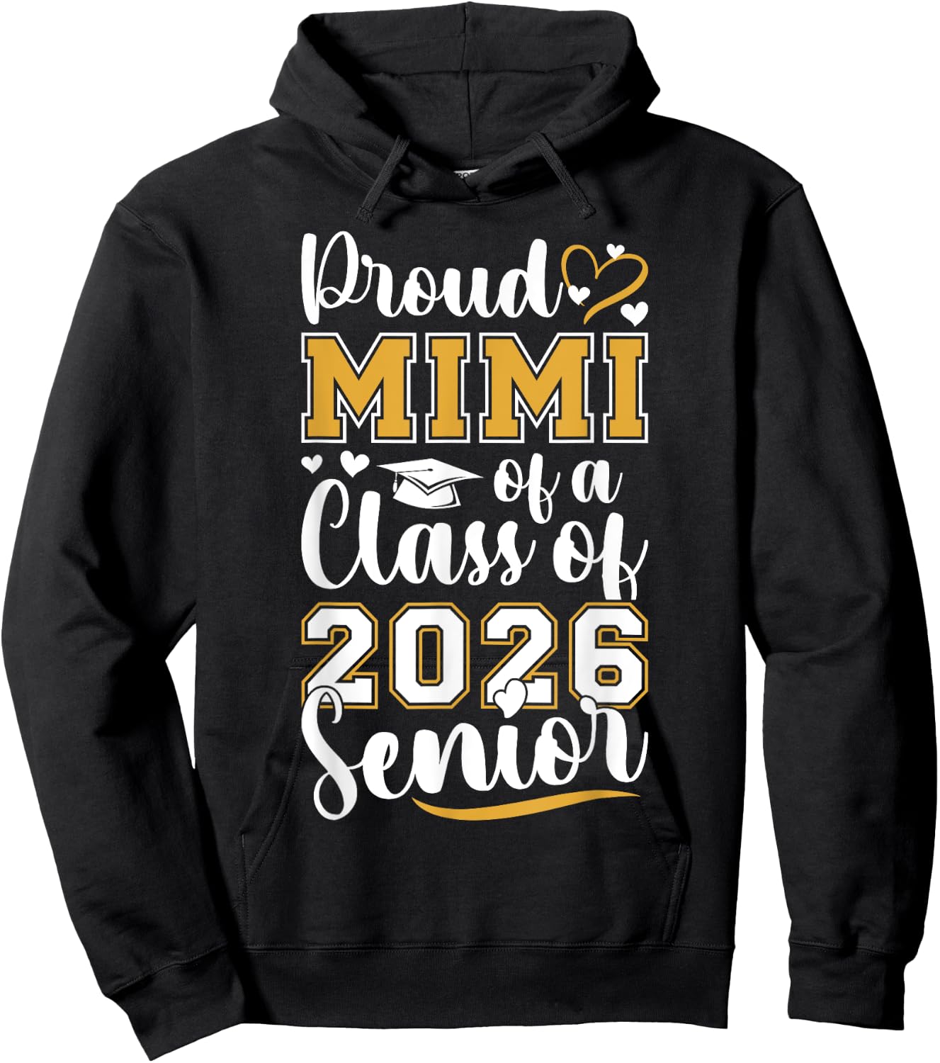 Proud Mimi Of Class Of 2026 Graduate Senior 2026 Mimi Hoodie - Hoodie | Black