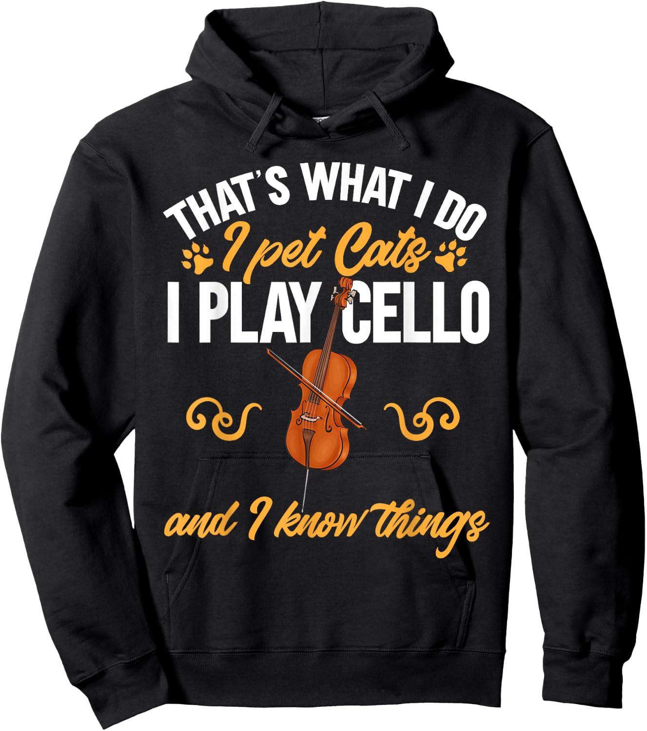 Cello Player Cellist Cat Musician Cello Hoodie - Hoodie | Black