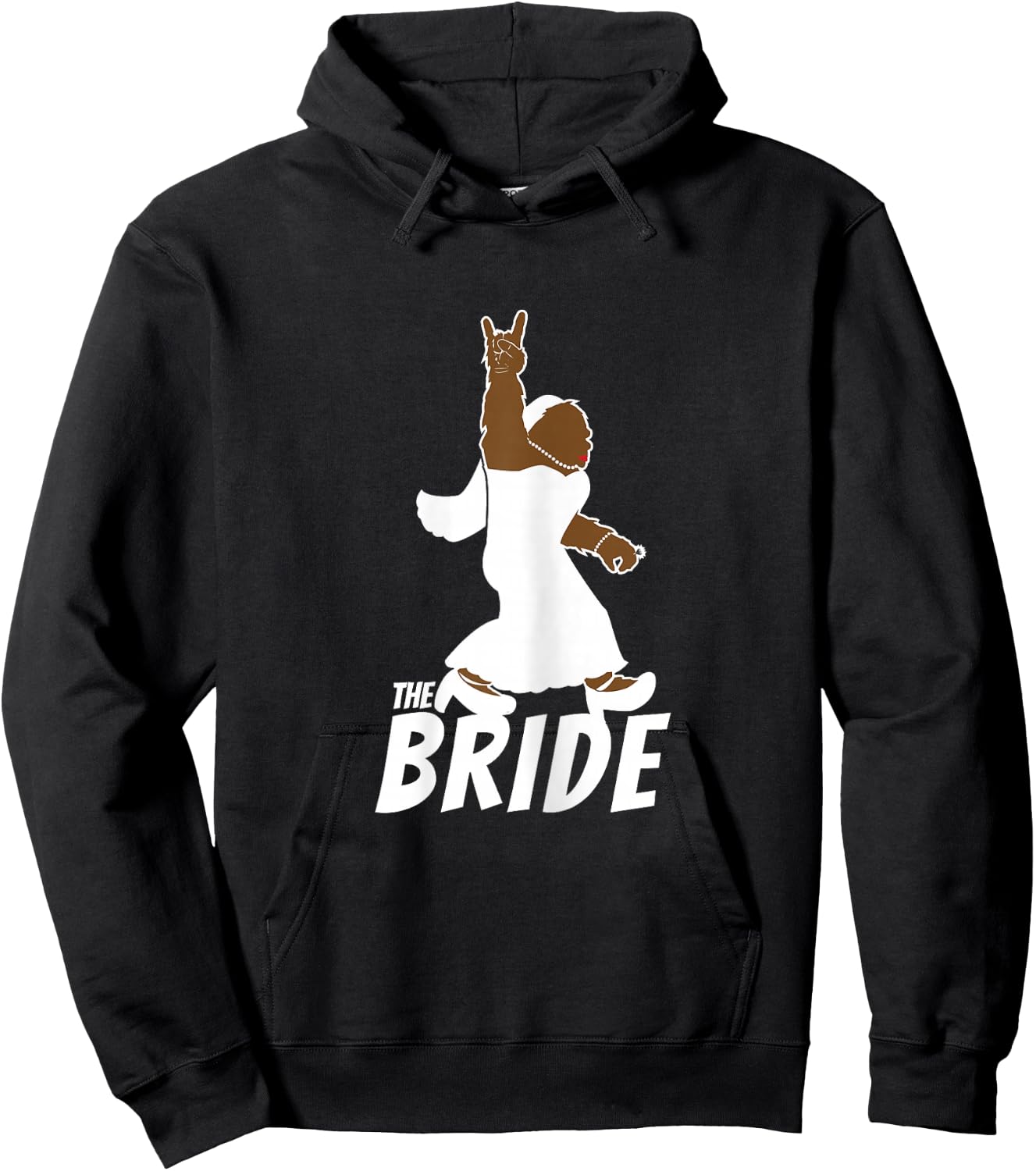 Funny Bigfoot Rock and Roll Wedding Party Gift Bride Hoodie - Hoodie | Black