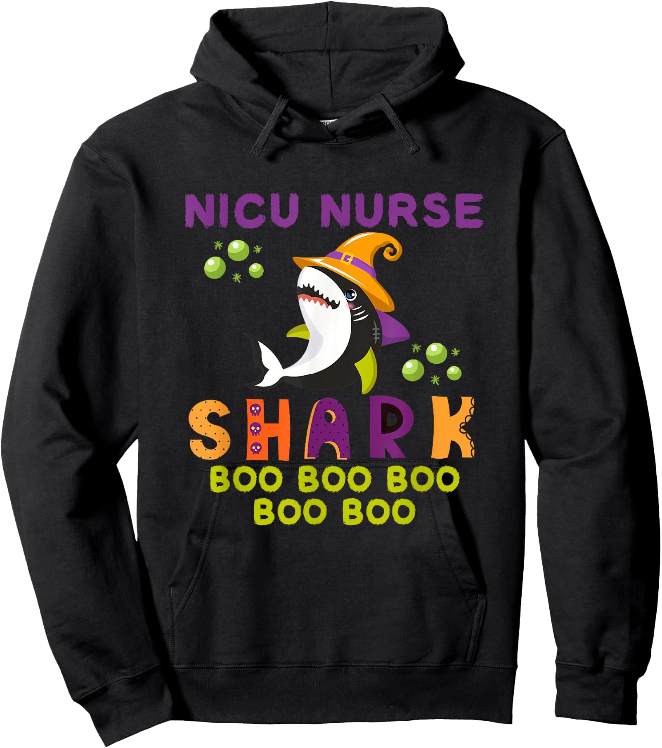 Nicu Nurse Shark Funny Halloween Outfit Costume Hoodie - Hoodie | Black