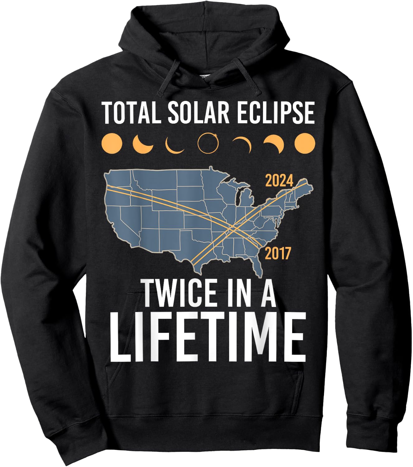 Twice In A Lifetime Solar Eclipse Shirt 2024 Total Eclipse Hoodie - Hoodie | Black