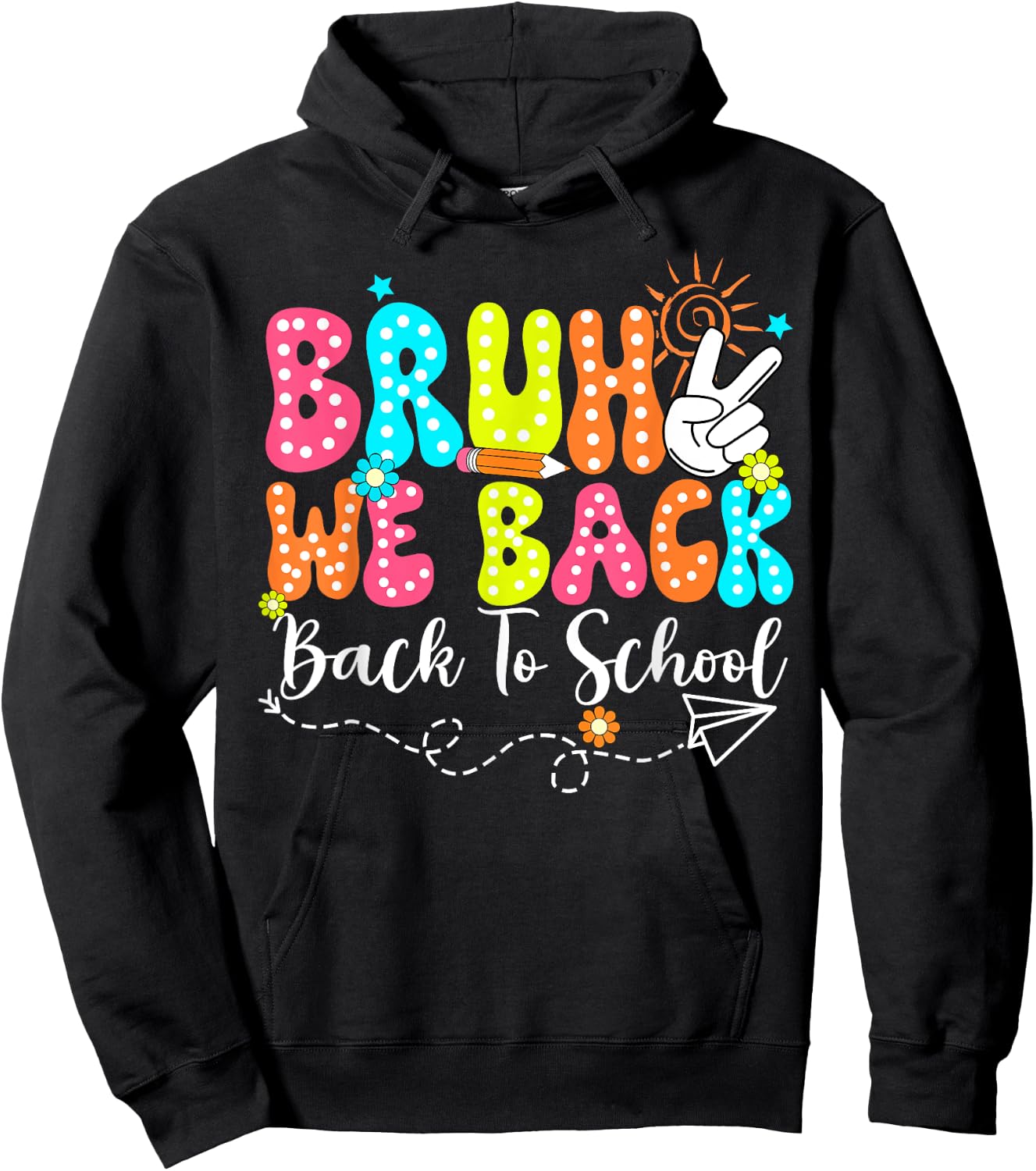 Bruh We Back - Back To School: Second Class Teacher Books Men Women Kids Hoodie - Hoodie | Black