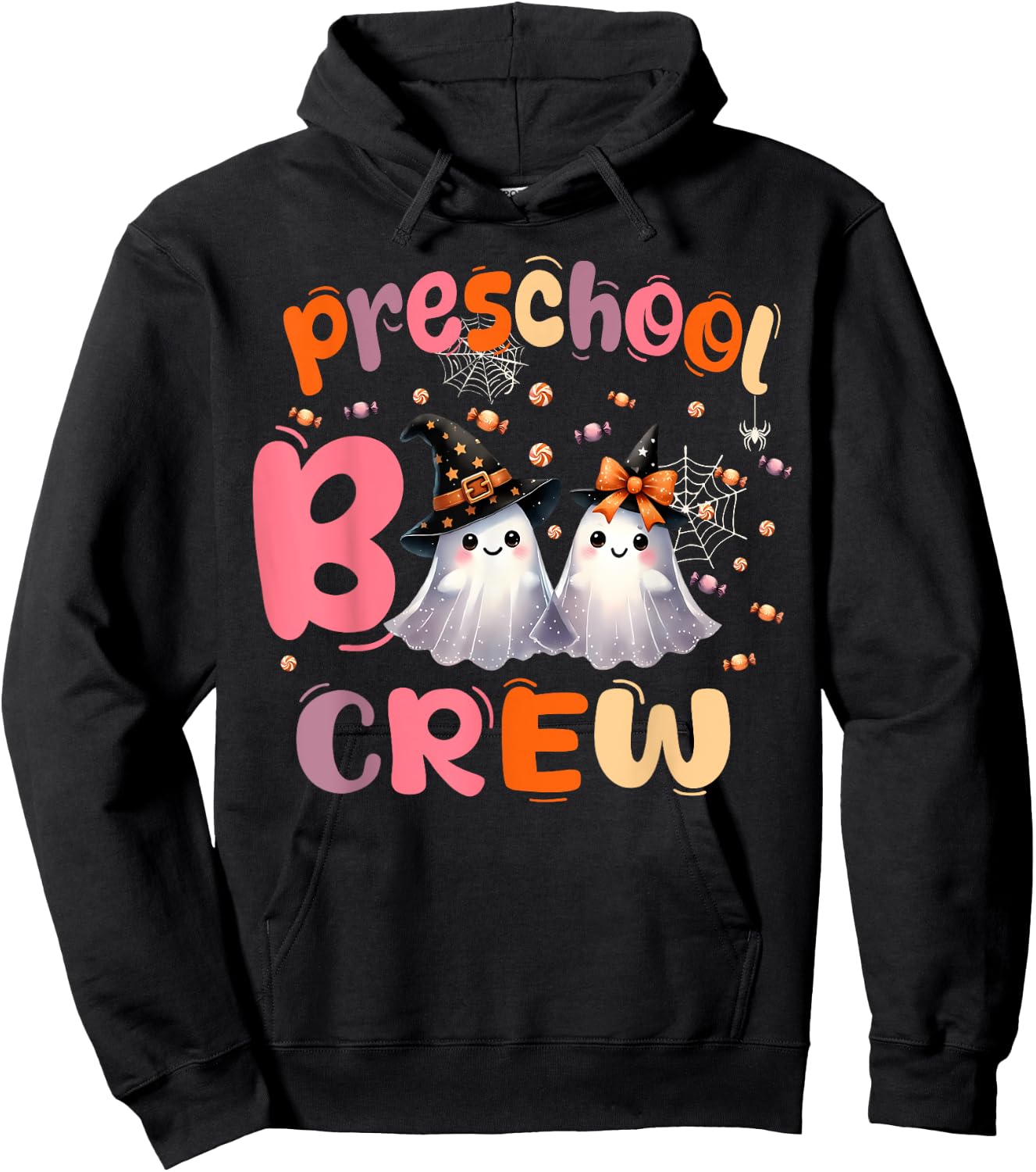 Retro Preschool boo crew Halloween Costume Preschool kids Hoodie - Hoodie | Black