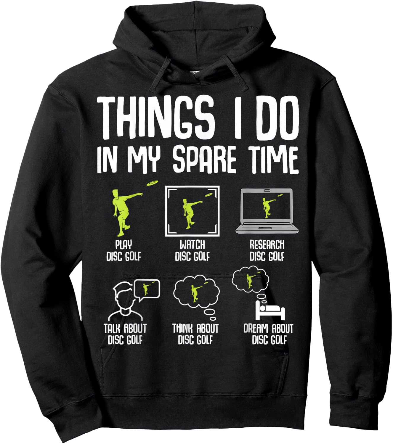 Disc Golf Things I Do In My Spare Time Frisbee Men Kids Boys Hoodie - Hoodie | Black