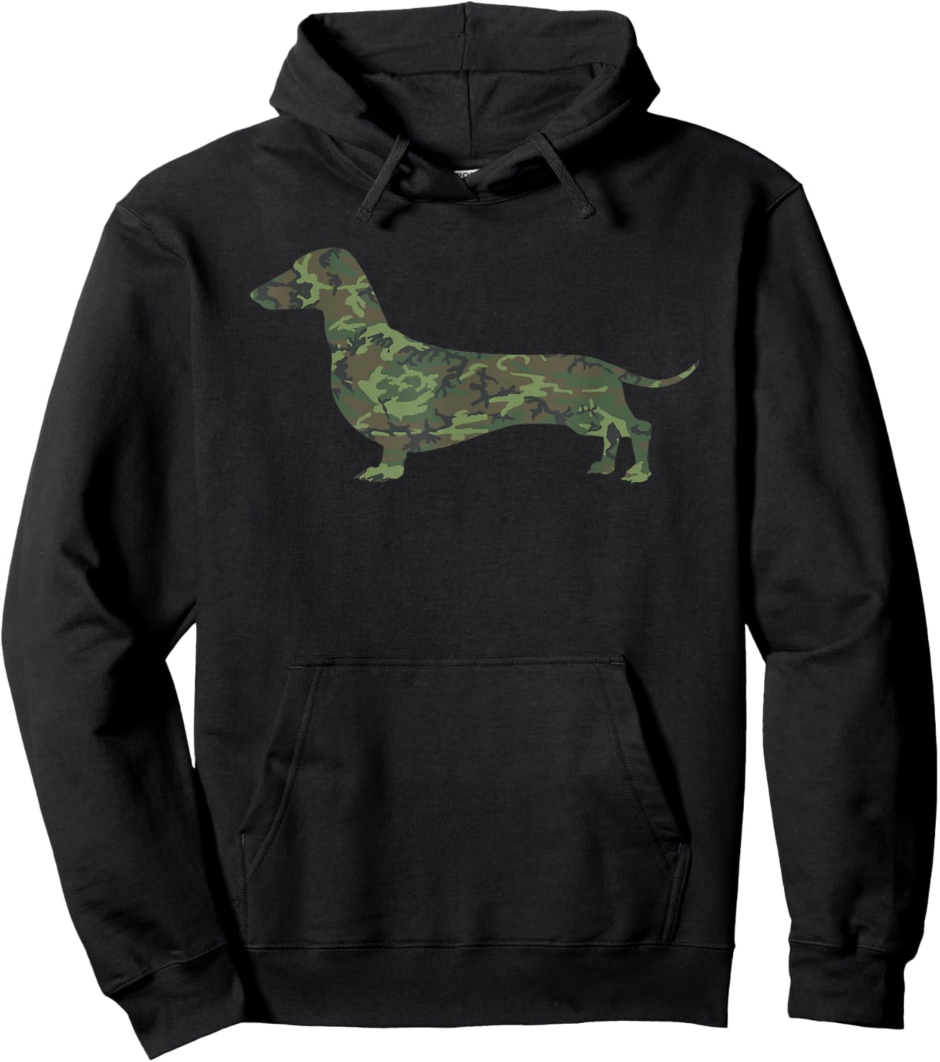 Military Dachshund Camo Print US Sausage Veteran Men Gift Hoodie - Hoodie | Black