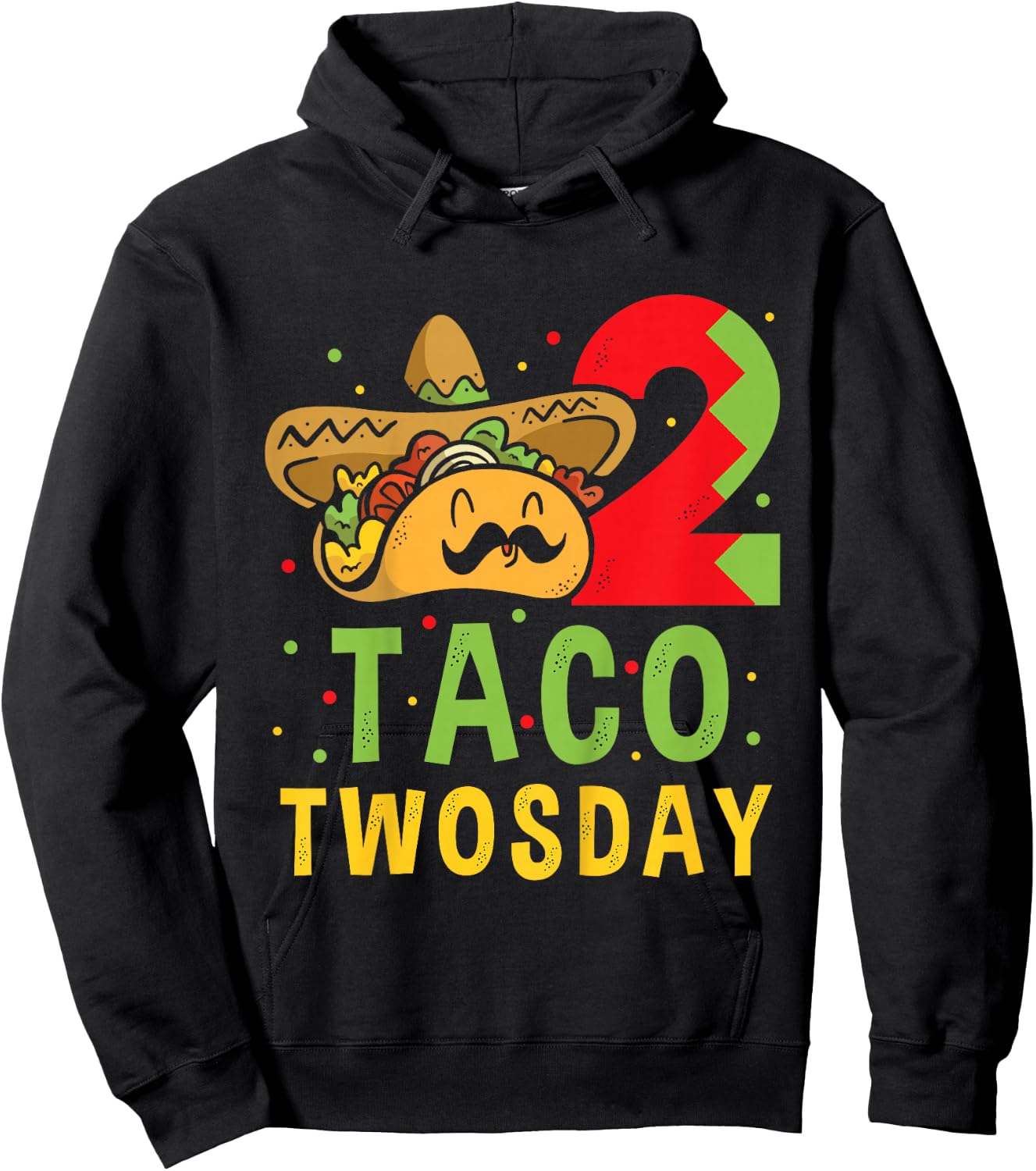 Taco Twosday - Dos Toddler Birthday Party Taco Twosday Hoodie - Hoodie | Black
