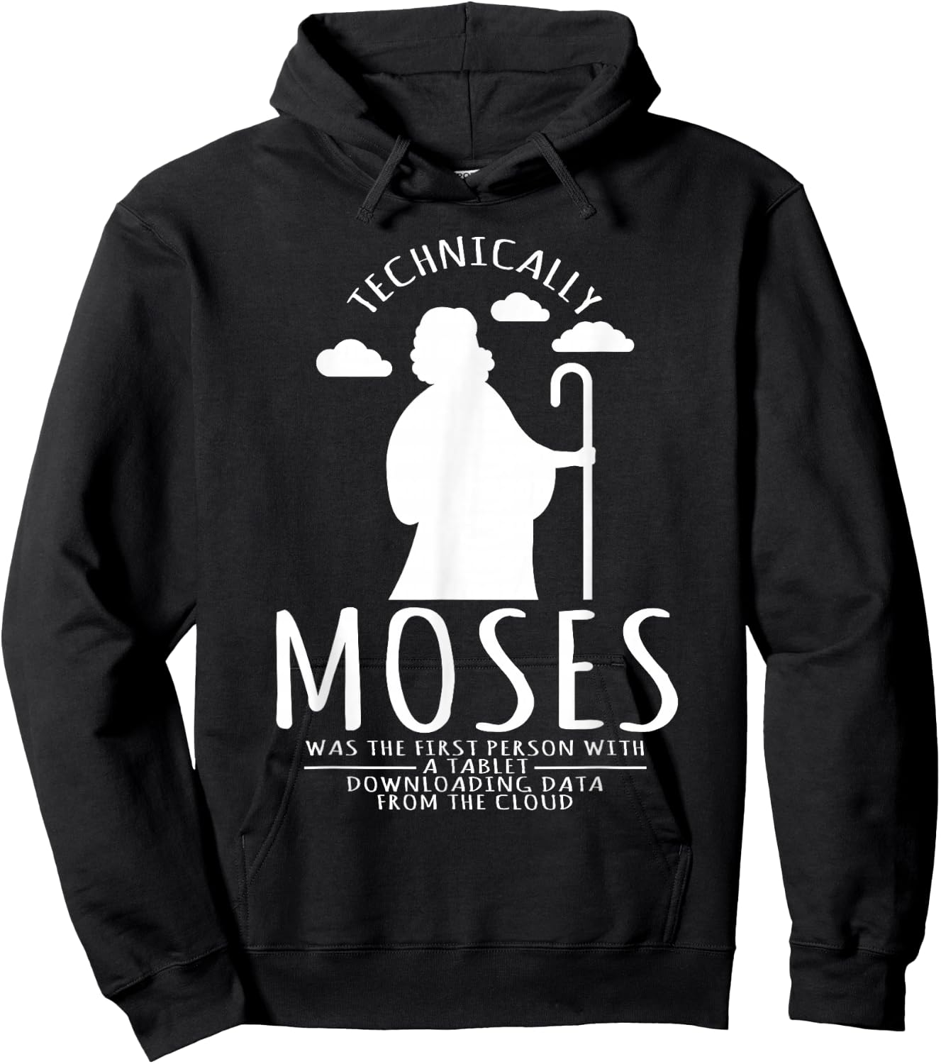 Computer Nerd Moses was the first person with a tablet Hoodie - Hoodie | Black