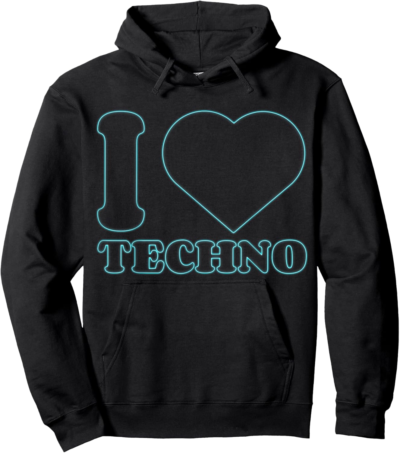 I Love Techno Stuff for Techno Music Lover | Techno Hoodie - Hoodie | Black