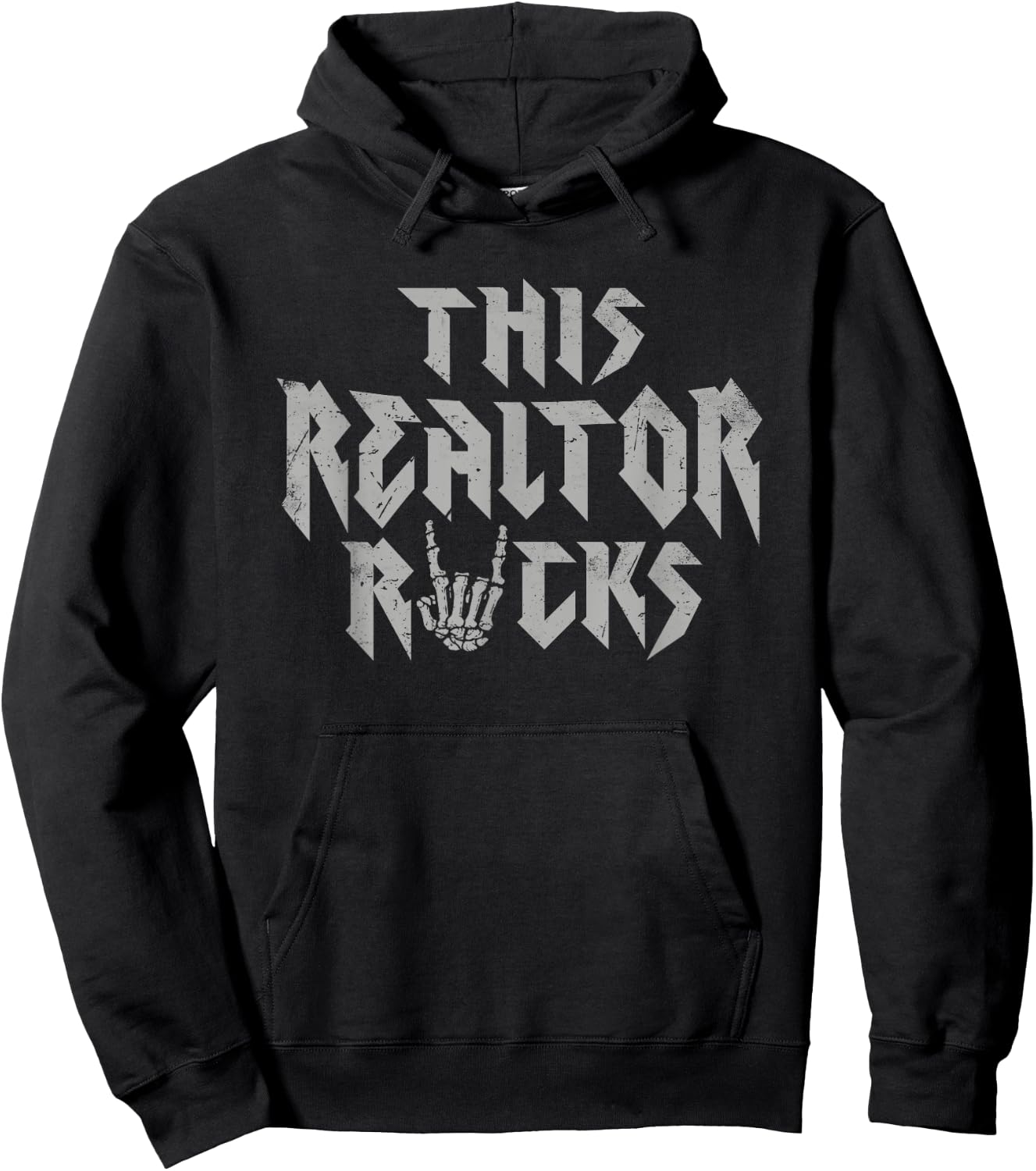 This Realtor Rocks Rock Music Lover Real Estate Agent Hoodie - Hoodie | Black