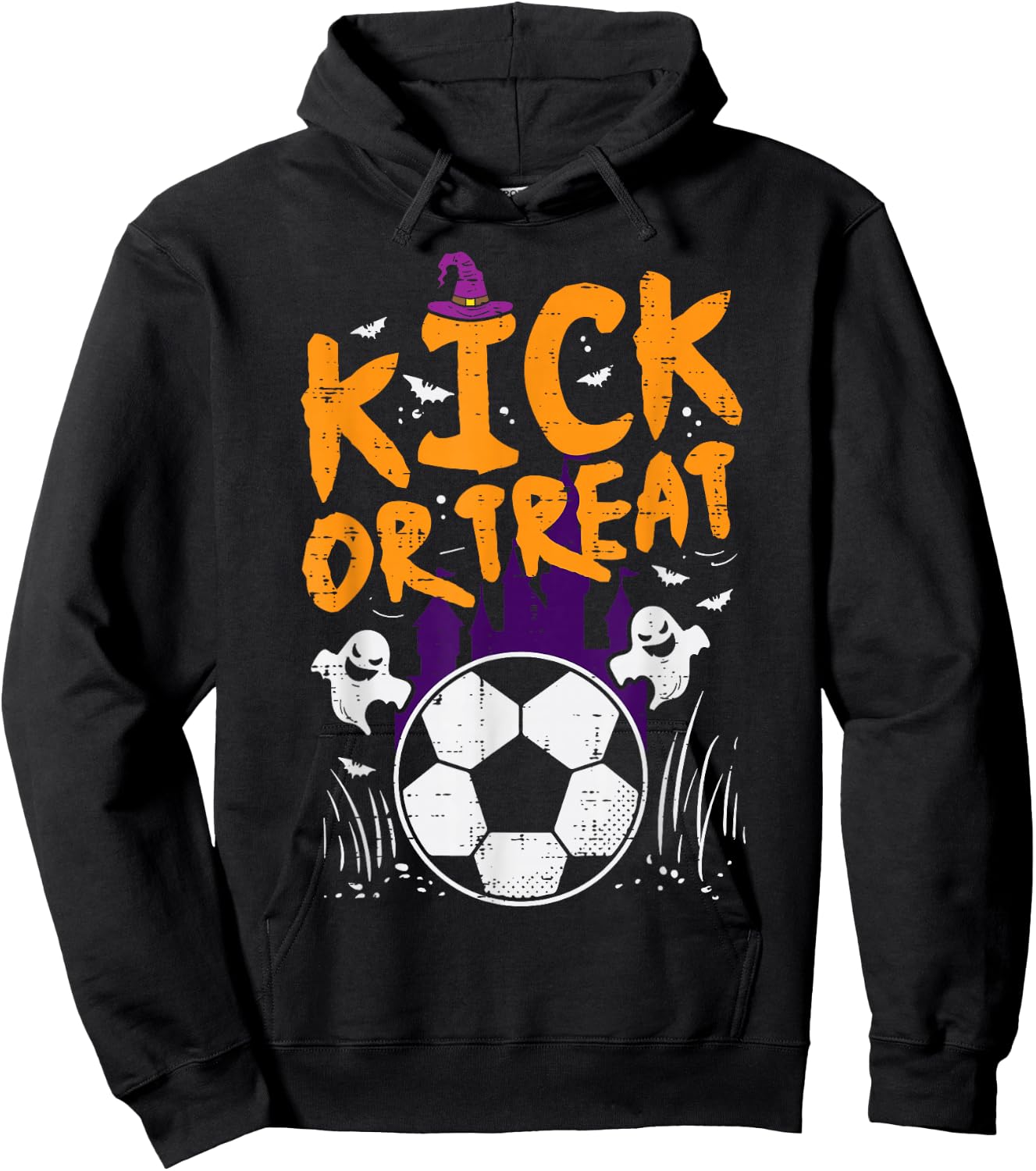 Halloween Soccer Kick Or Treat Football Costume Boys Kid Men Hoodie - Hoodie | Black