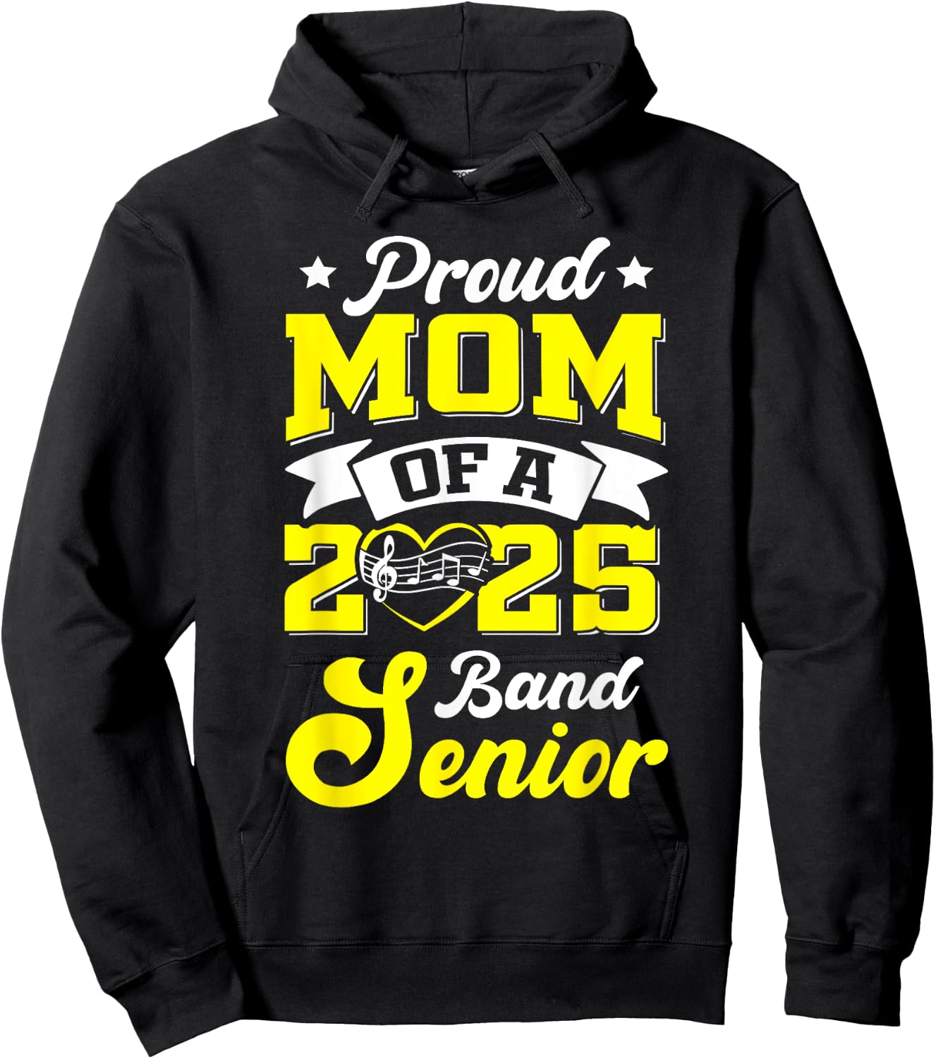 Band Senior 2025 Mom Class of 2025 Graduation Hoodie - Hoodie | Black