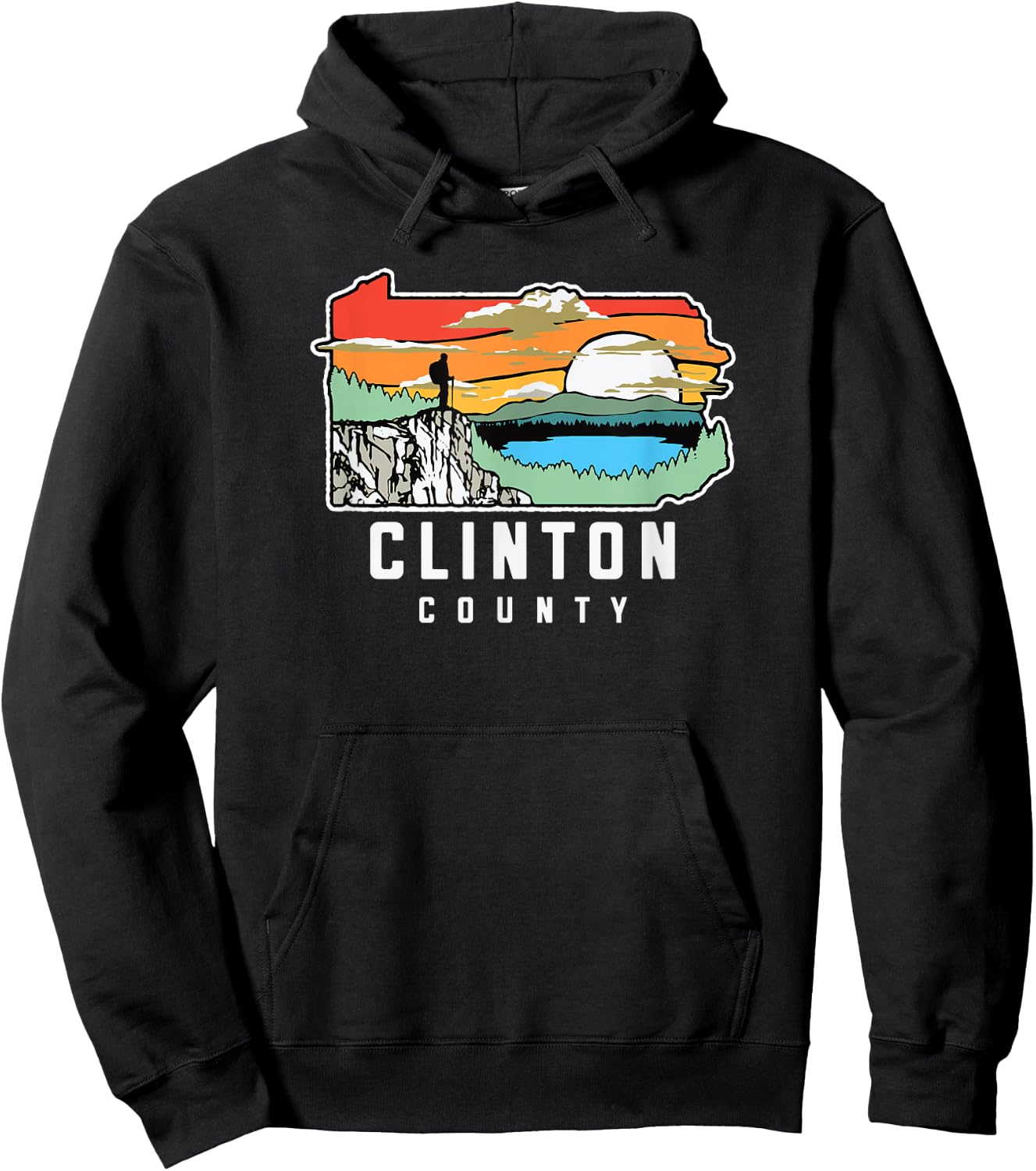Clinton County Pennsylvania Nature Outdoor Hiking Hoodie - Hoodie | Black