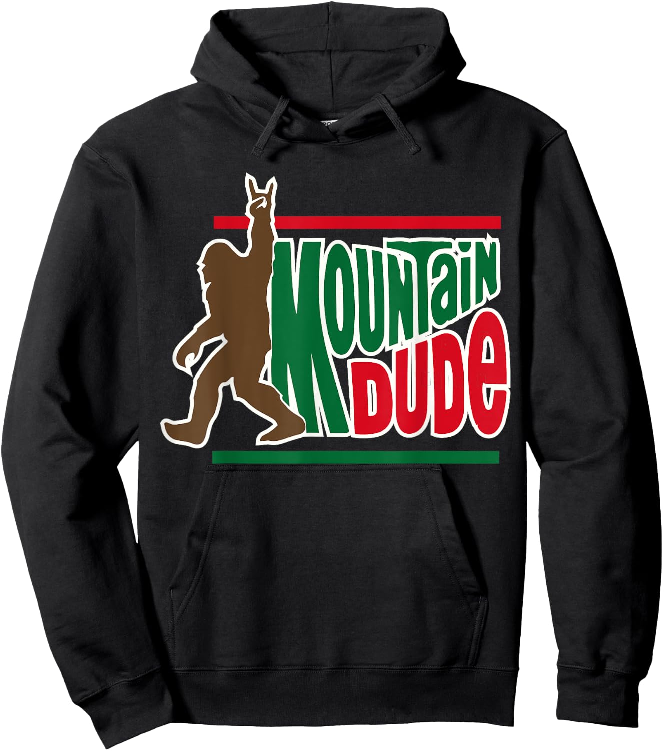 mountain dude funny big foot Sasquatch Hiking Hoodie - Hoodie | Black