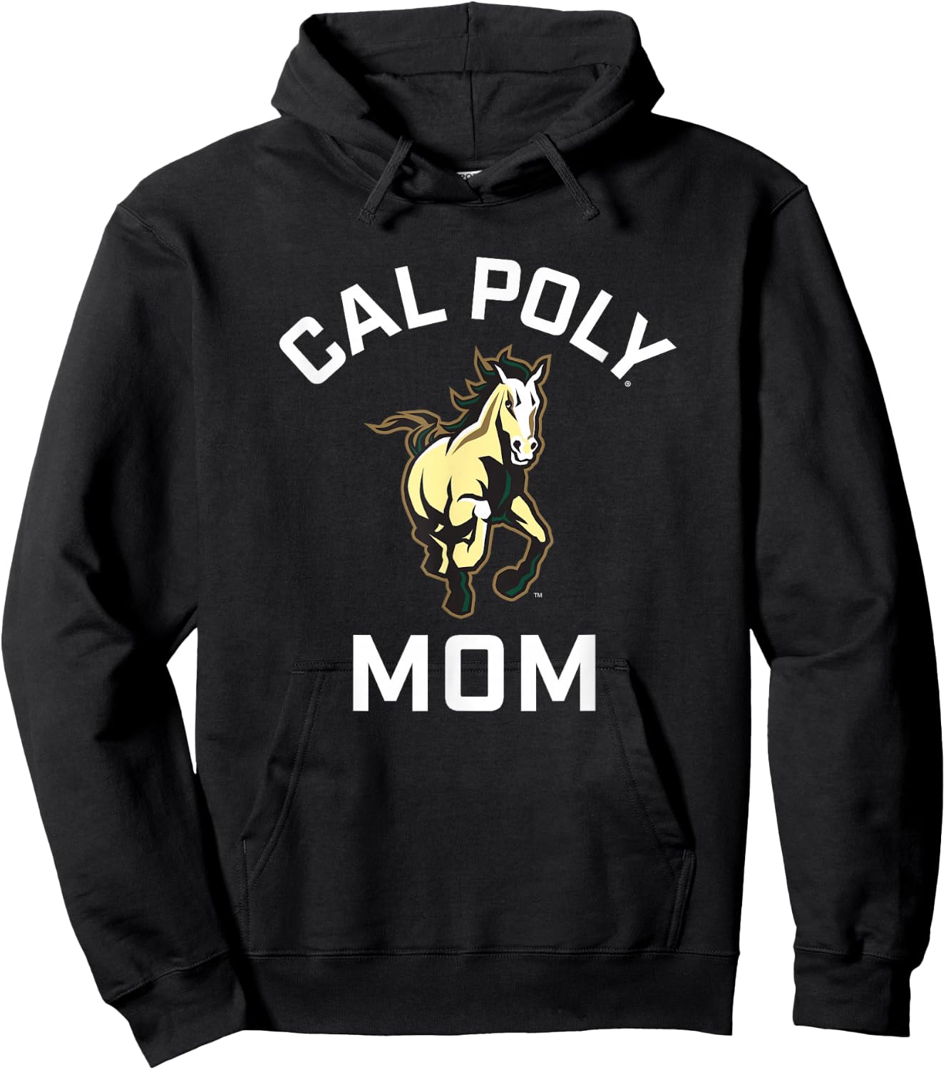 Cal Poly Mustangs Arched Mom Hoodie - Hoodie | Black