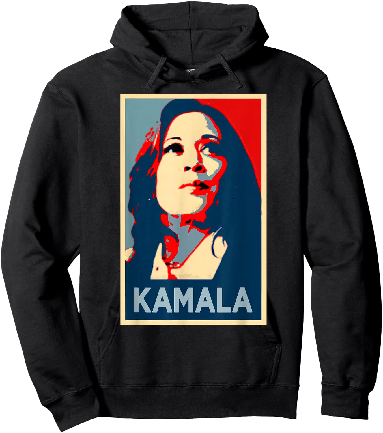KAMALA Harris Walz 2024 Face Portrait Obama Poster Freedom Hoodie - Hoodie | Black