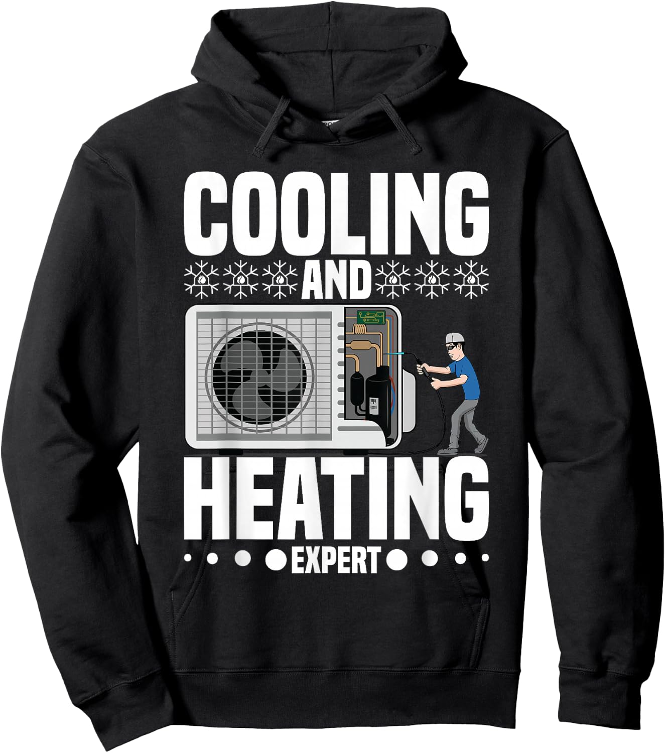 HVAC Technician HVAC Mechanic AC Repairman HVAC Engineer Hoodie - Hoodie | Black