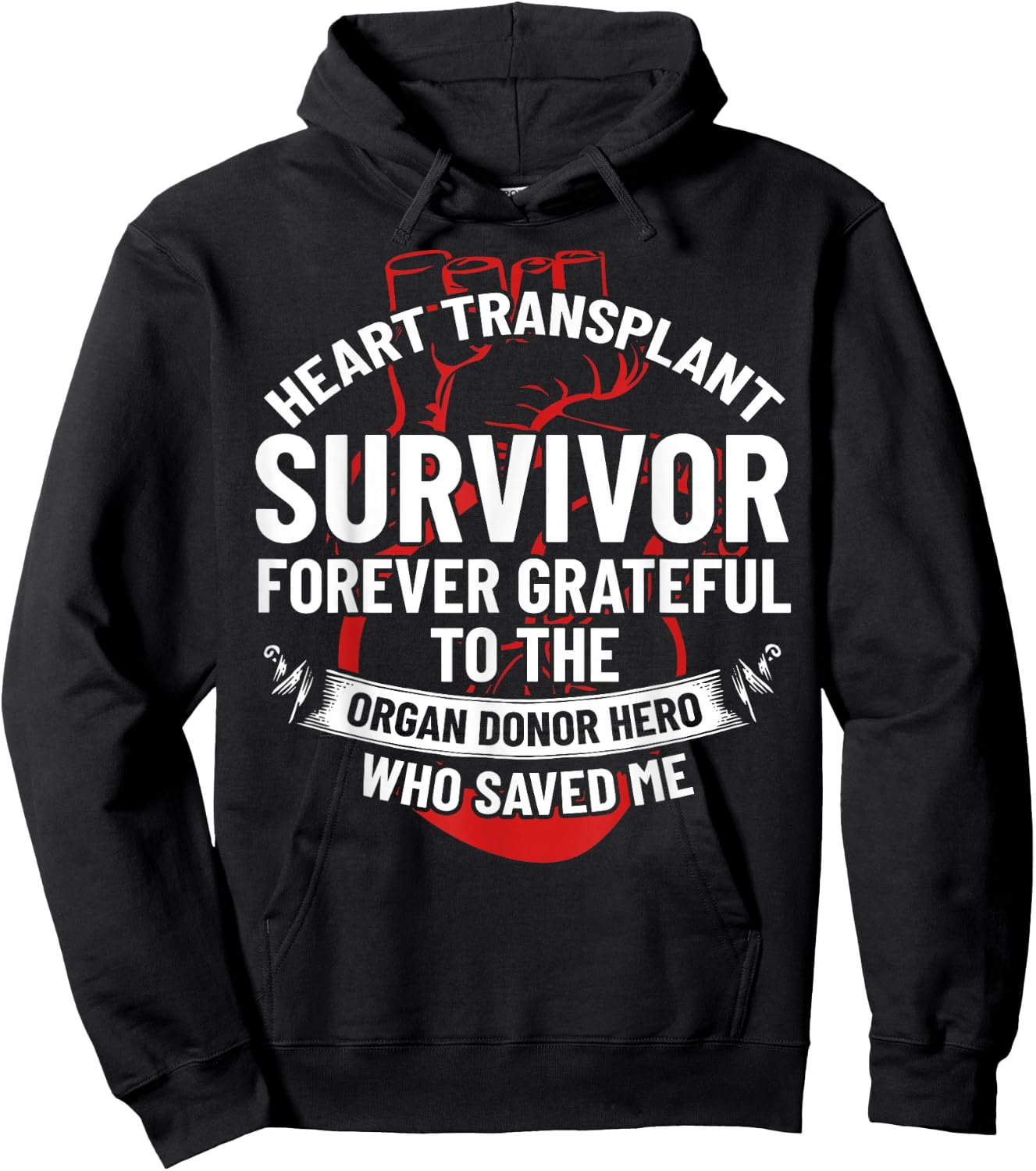 Heart Transplant Survivor Heart Transplant Design , Heart Transplant Recipients, Black, Small, Short Sleeve Hoodie - Hoodie | Black