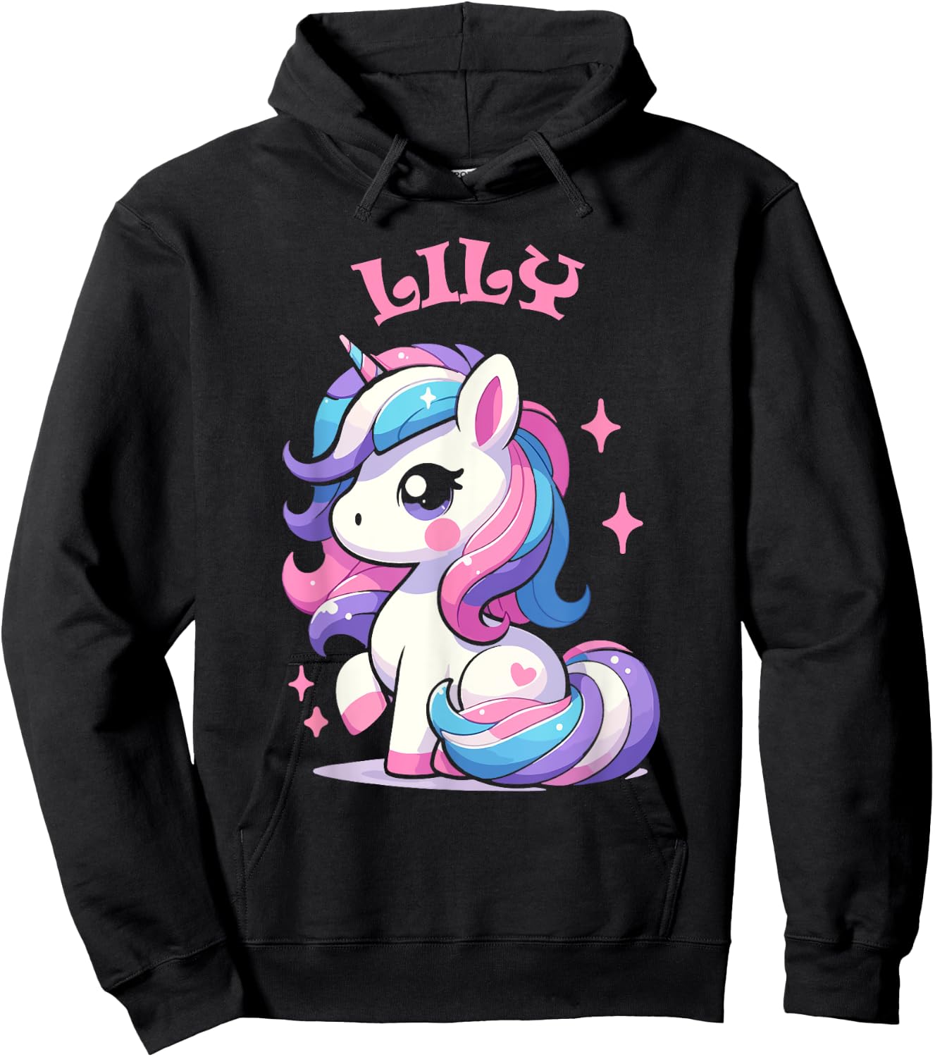 Lily Cute Unicorn Design for Girls Name Lily Hoodie - Hoodie | Black