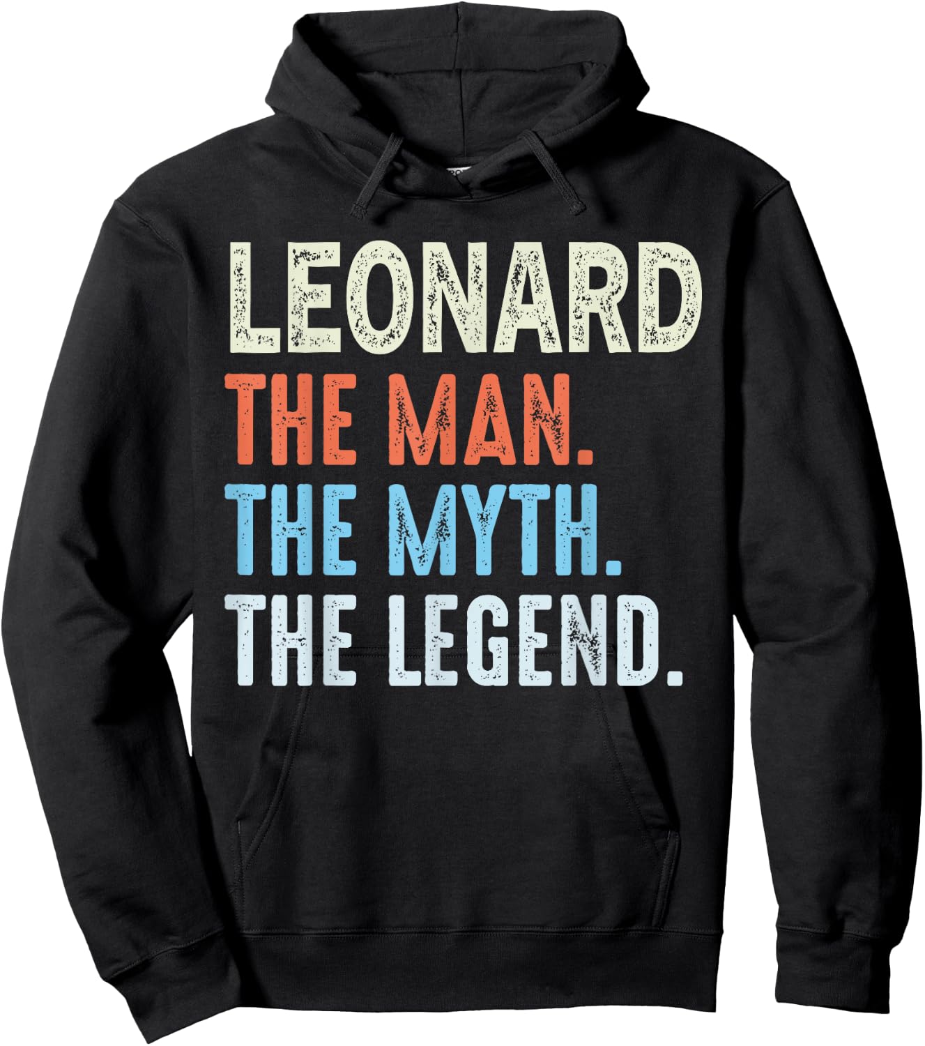 Leonard The Legend Name Personalized Cute Idea Men Vintage Hoodie - Hoodie | Black